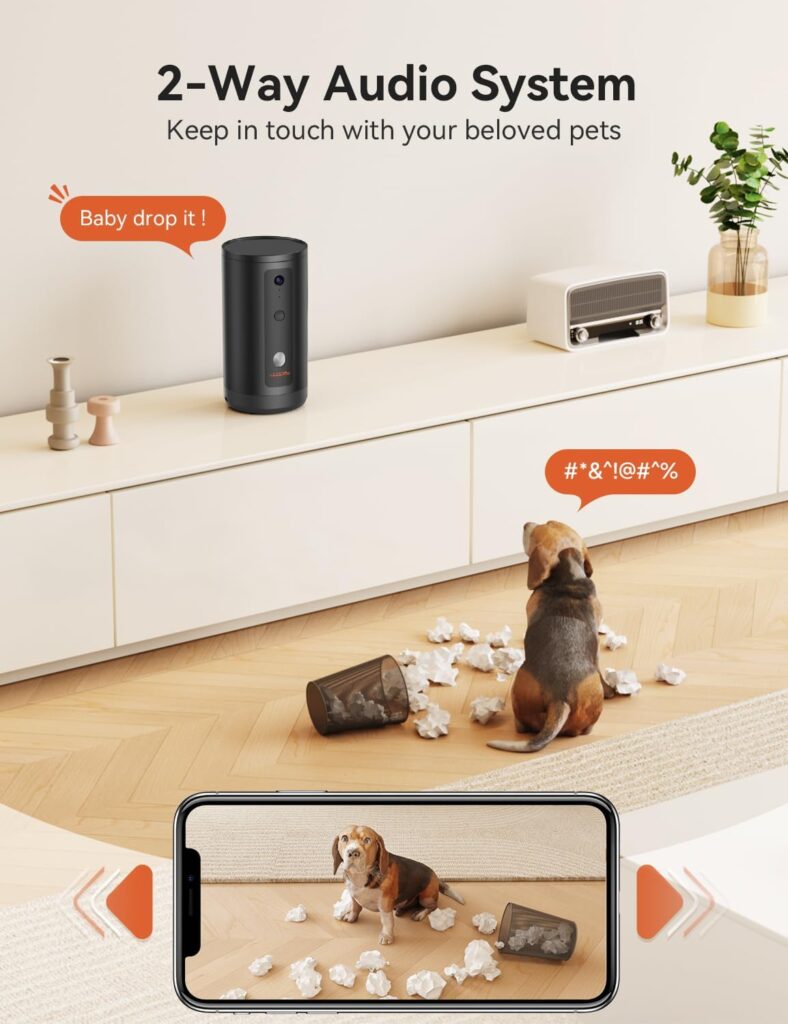 Camera with Treat Dispenser, New 5G , WiFi Pet Camera Treat Tossing for Cats and Dogs, 1080P HD with Night Vision, 2-Way Audio for Monitoring...