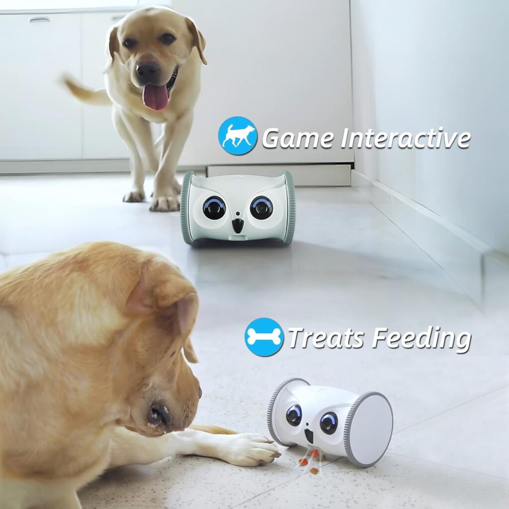 Robot,Pet Camera Treat Dispenser Interactive Toy for Dogs Cats with Remote Phone App Control
